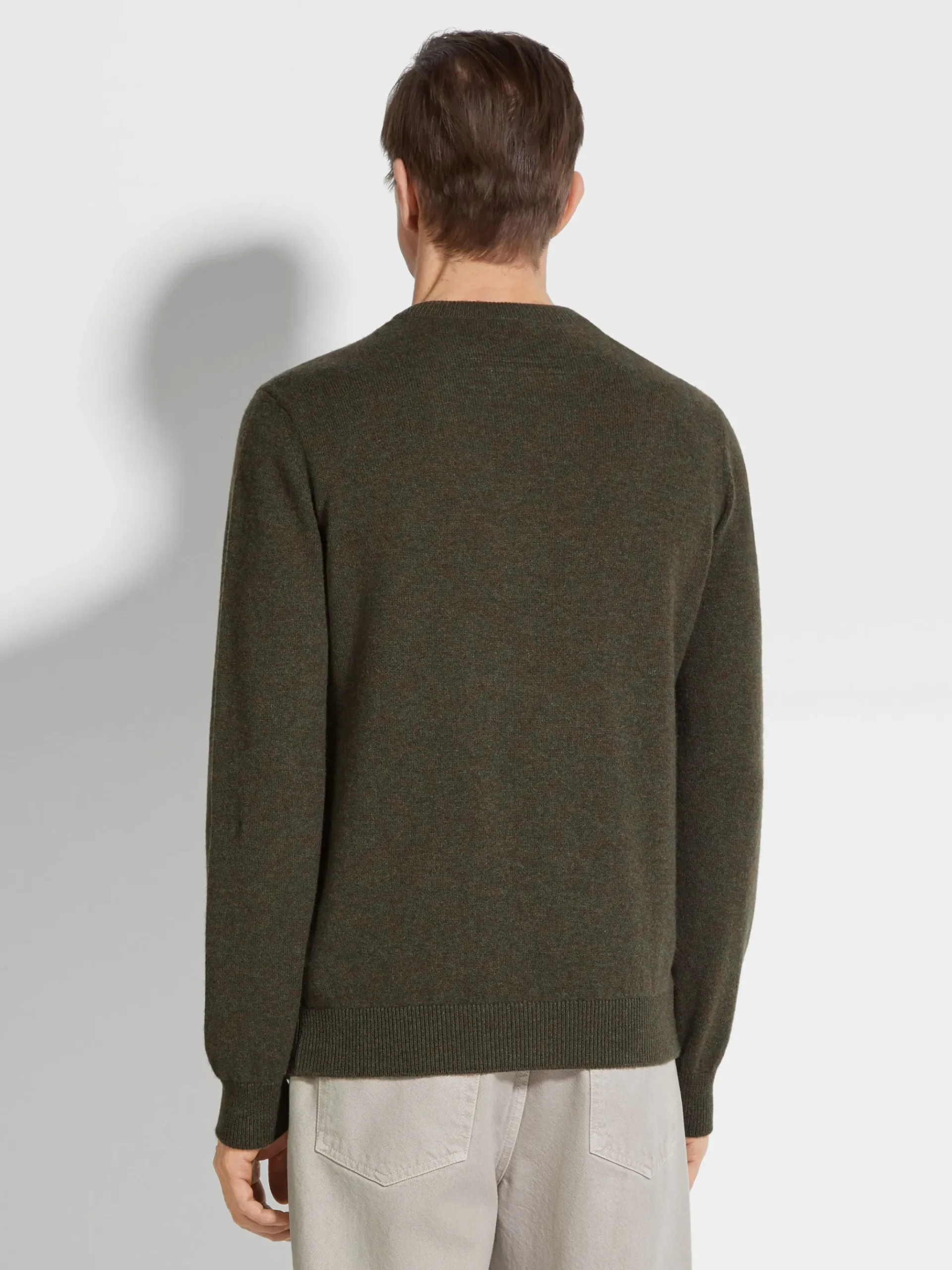Army Green Multimélange Oasi Cashmere Crewneck