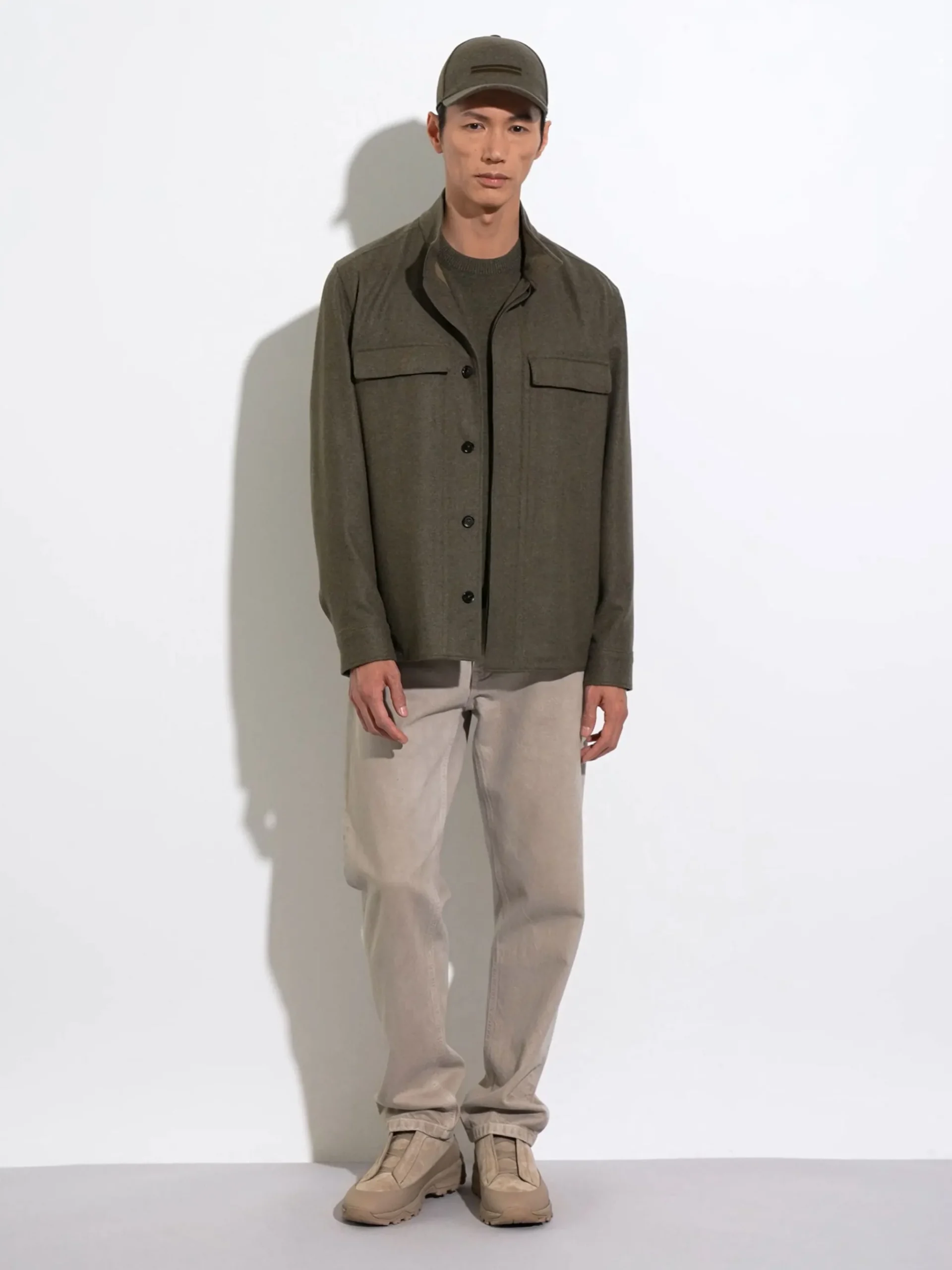 Army Green Multimélange Oasi Cashmere Crewneck