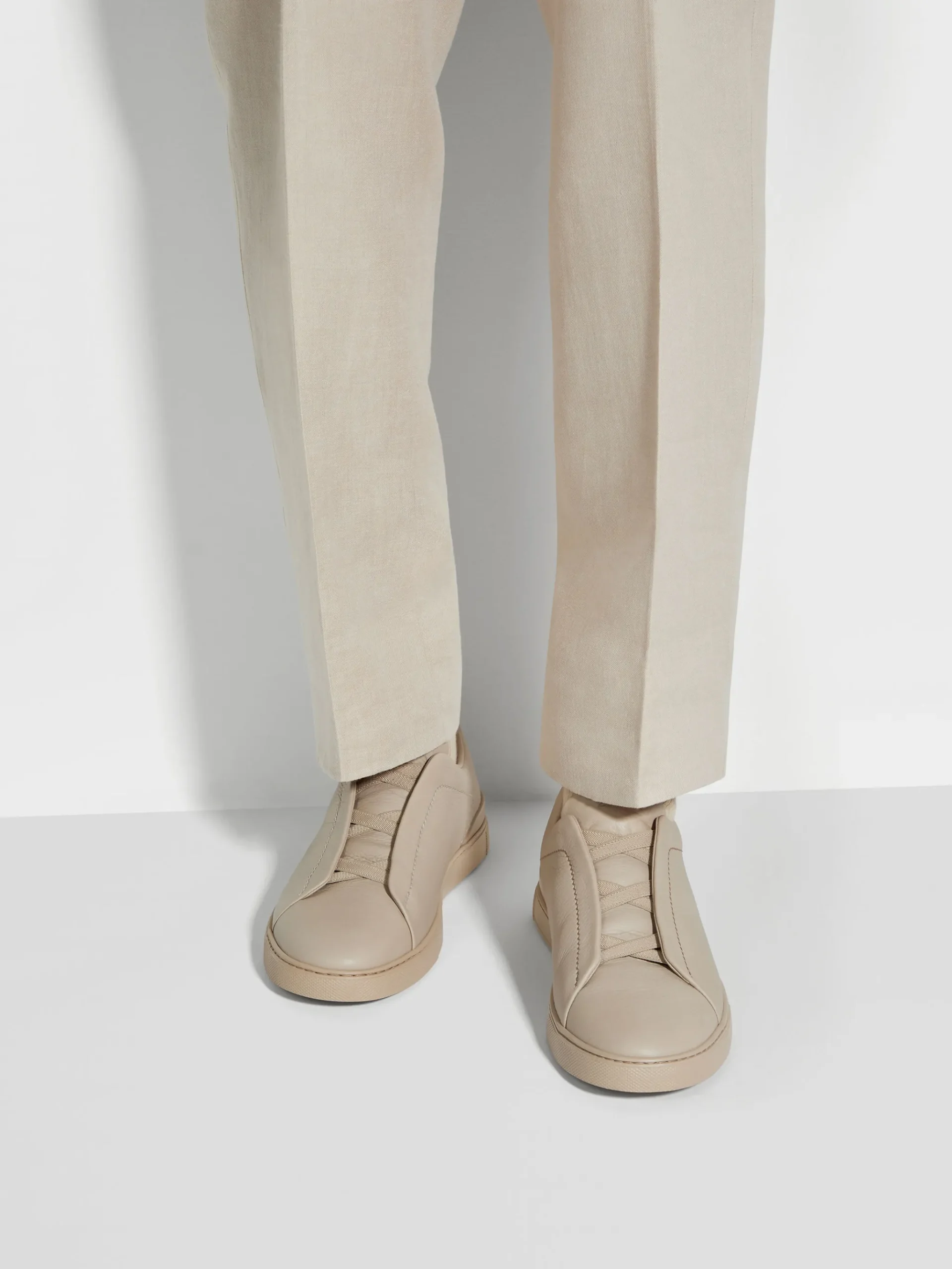 Beige Deerskin Triple Stitch™ Sneakers
