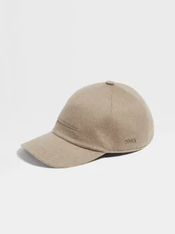 Beige Oasi Cashmere Baseball Cap
