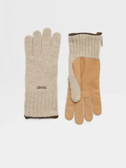 Beige Oasi Cashmere Gloves