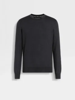 Black Cashseta Crewneck