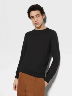 Black Cashseta Crewneck