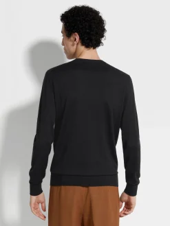 Black Cashseta Crewneck