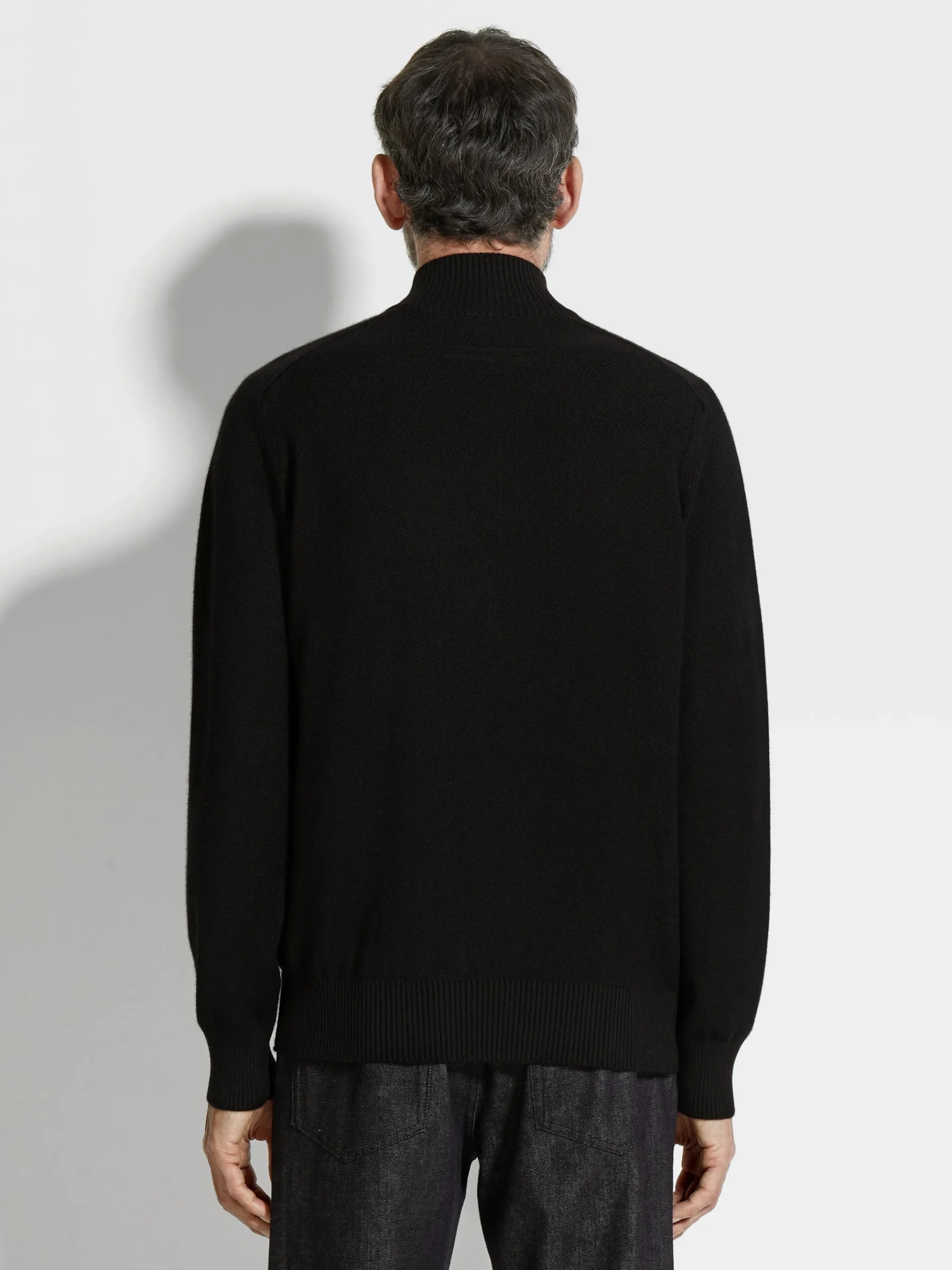 Black Cashseta Full Zip Cardigan
