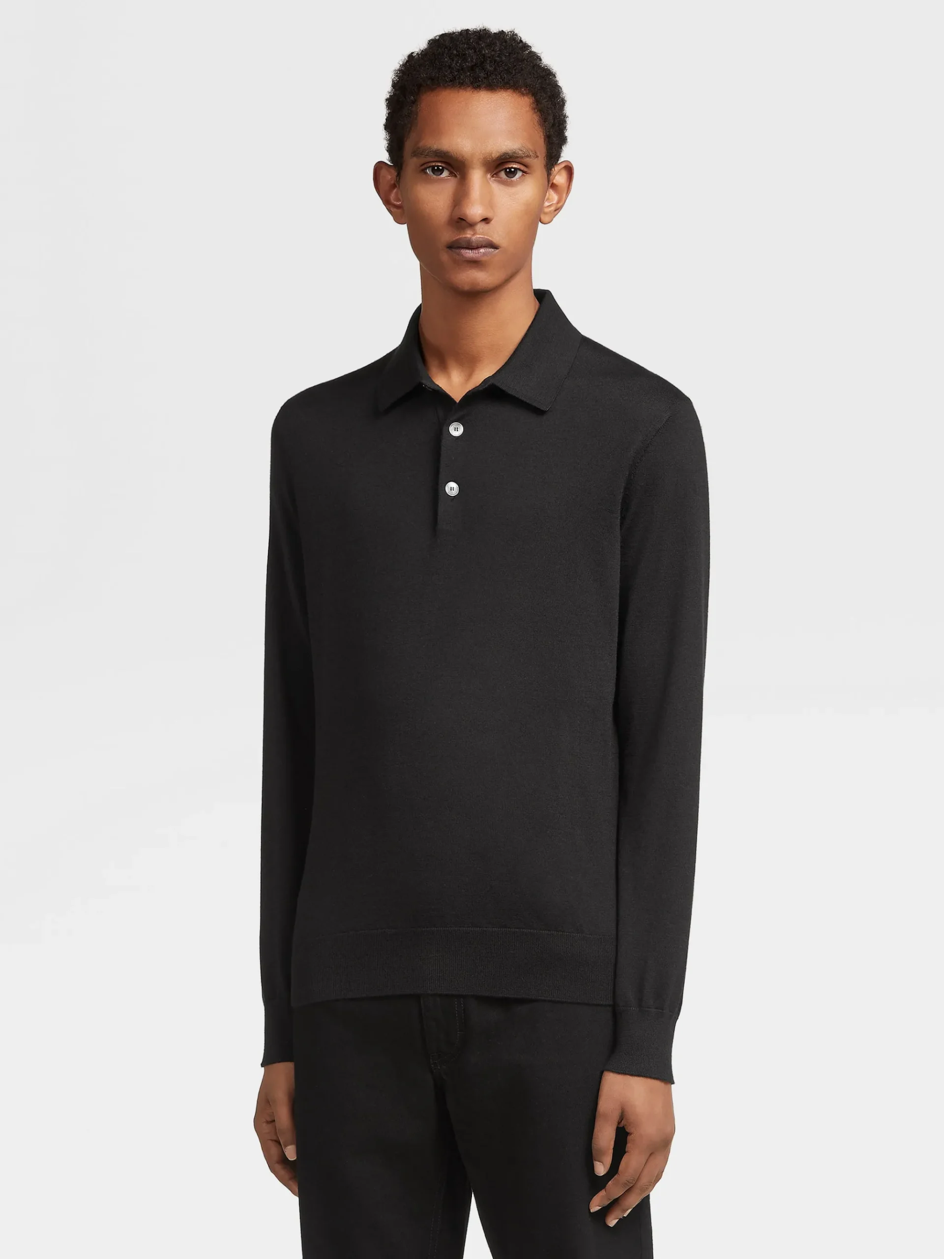 Black Cashseta Polo Shirt
