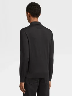 Black Cashseta Polo Shirt