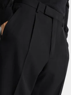 Black Cotton and Wool Pants