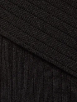 Black Cotton Cashmere and Silk Socks