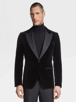 Black Cotton Evening Jacket