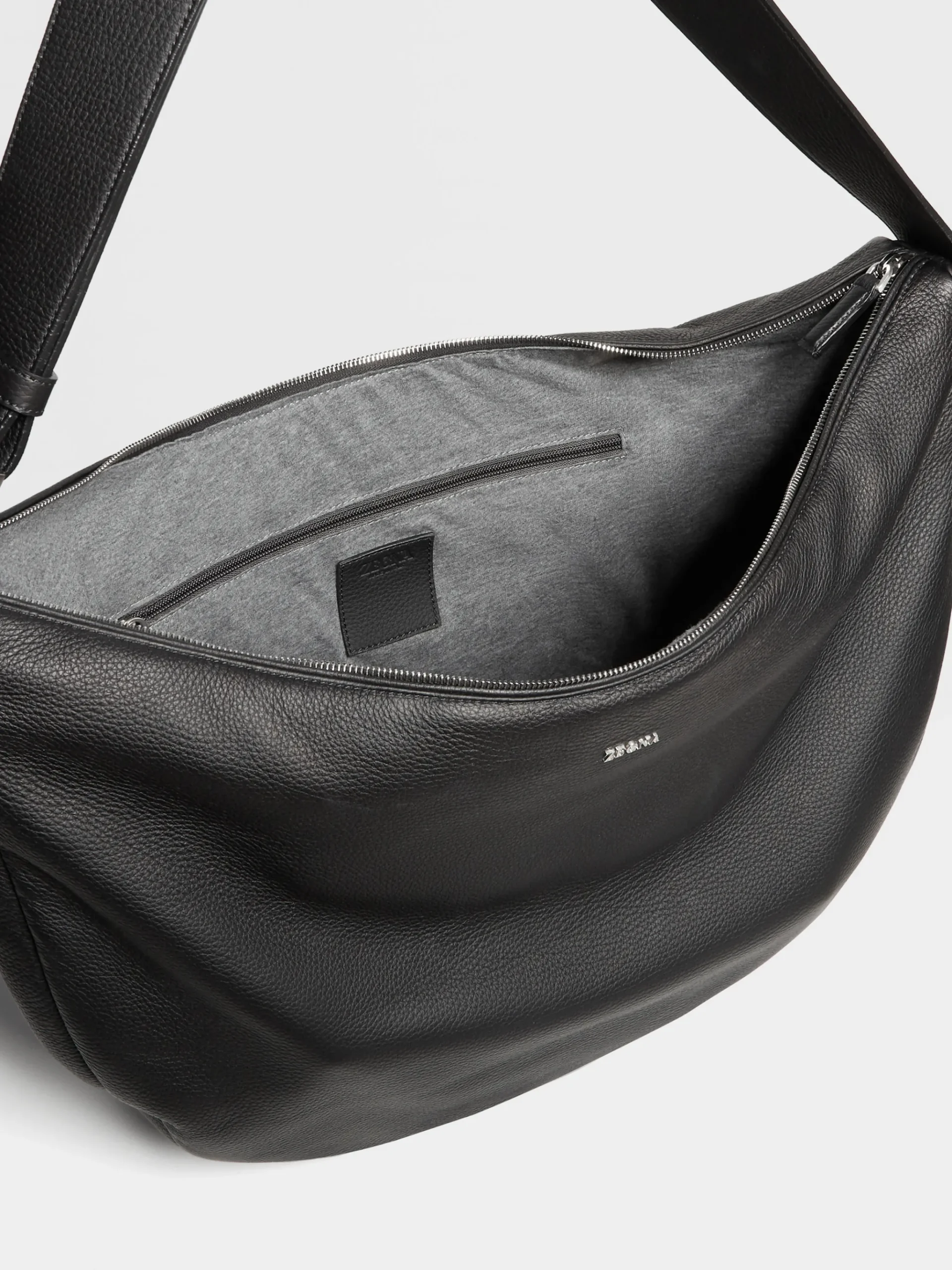 Black Deerskin Hobo Panorama Bag