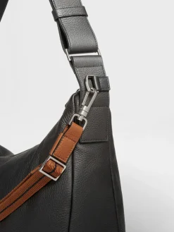 Black Deerskin Hobo Panorama Bag