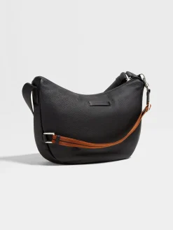 Black Deerskin Hobo Panorama Mini Bag