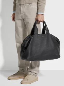 Black Deerskin Holdall Raglan