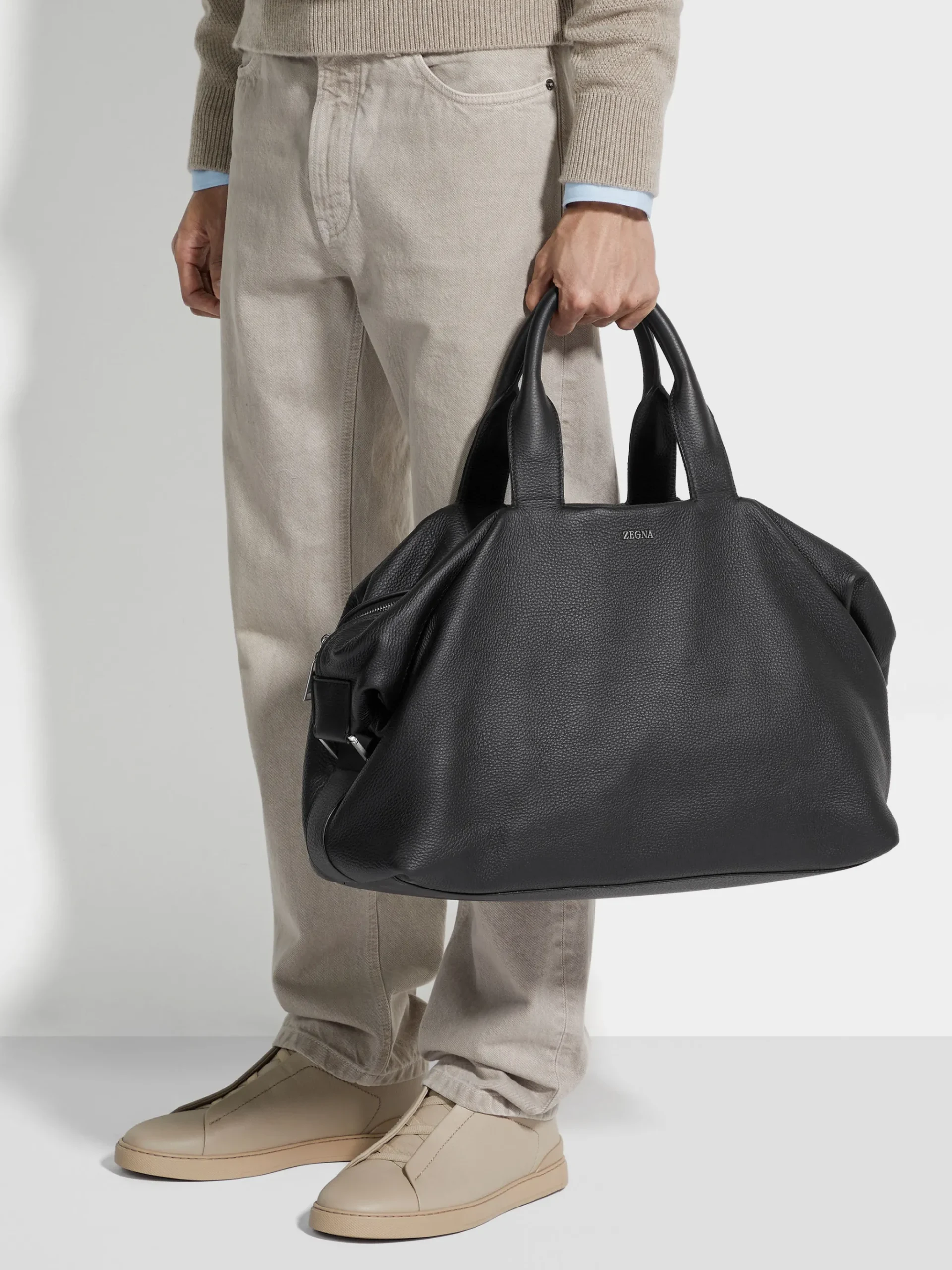Black Deerskin Holdall Raglan