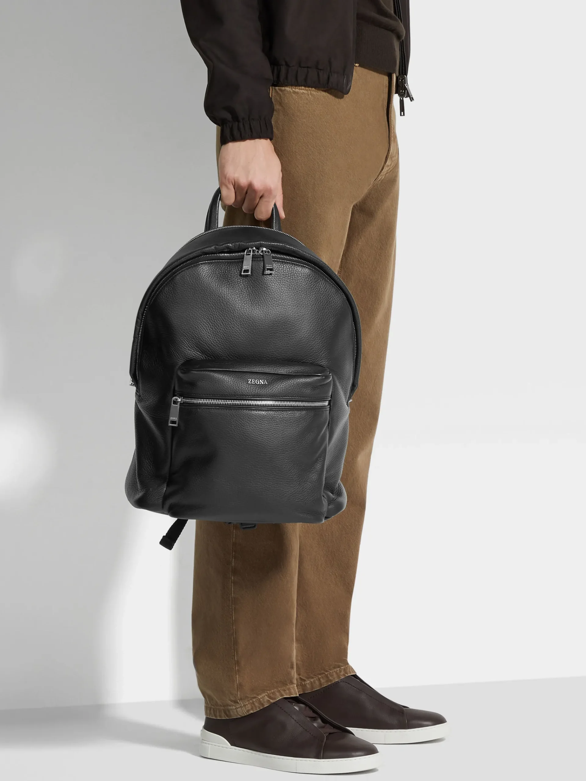 Black Deerskin Hoodie Backpack