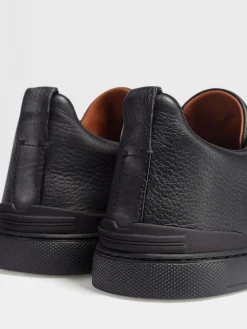 Black Deerskin Triple Stitch™ Sneakers