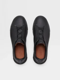 Black Deerskin Triple Stitch™ Sneakers