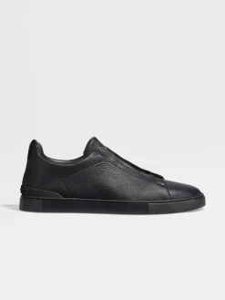 Black Deerskin Triple Stitch™ Sneakers