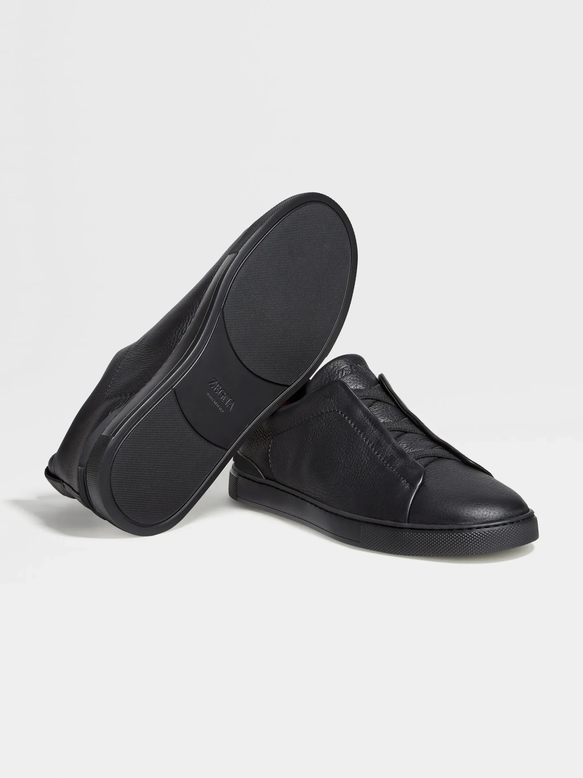 Black Deerskin Triple Stitch™ Sneakers