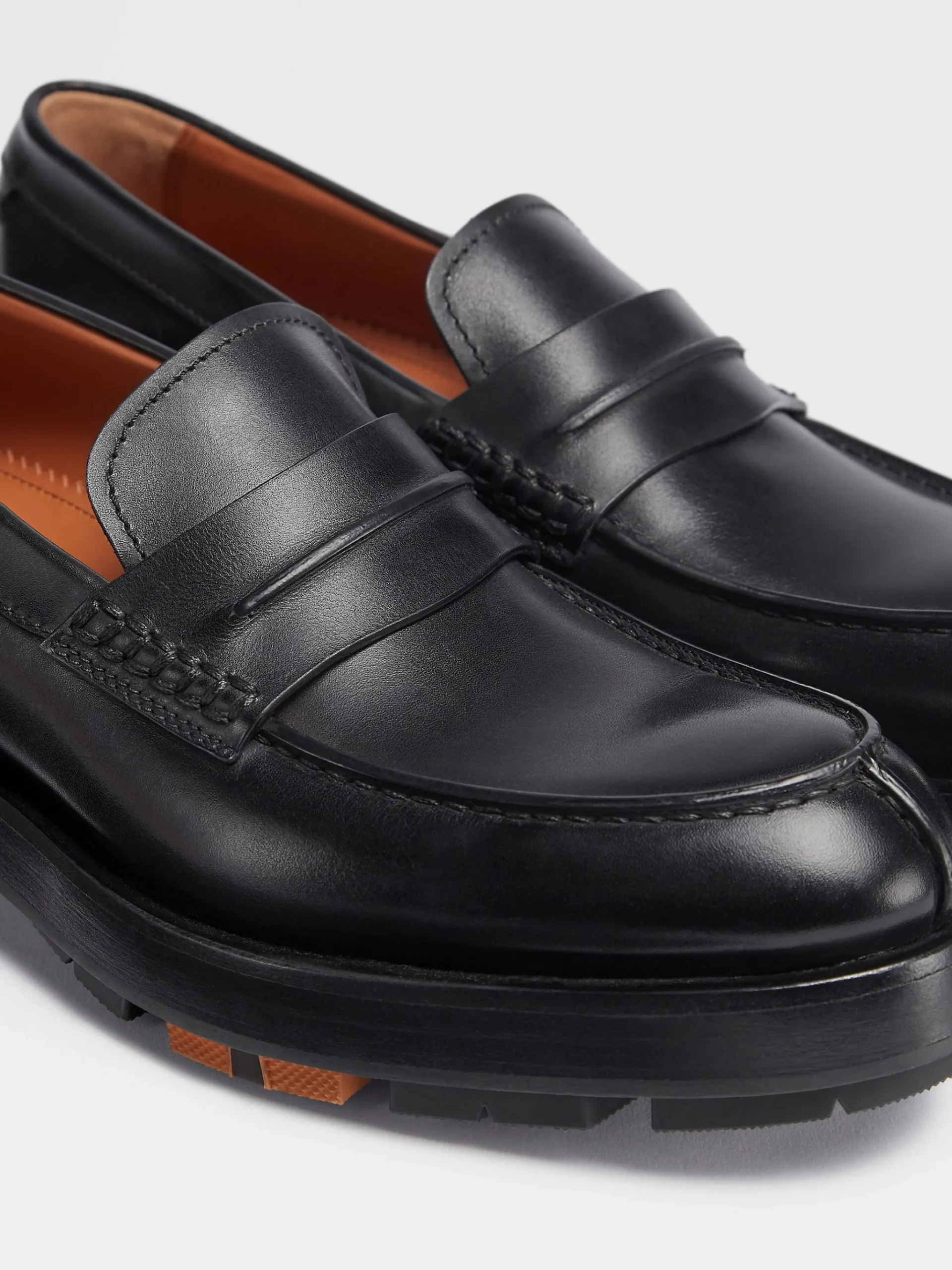 Black Hand-Buffed Leather Udine Loafers