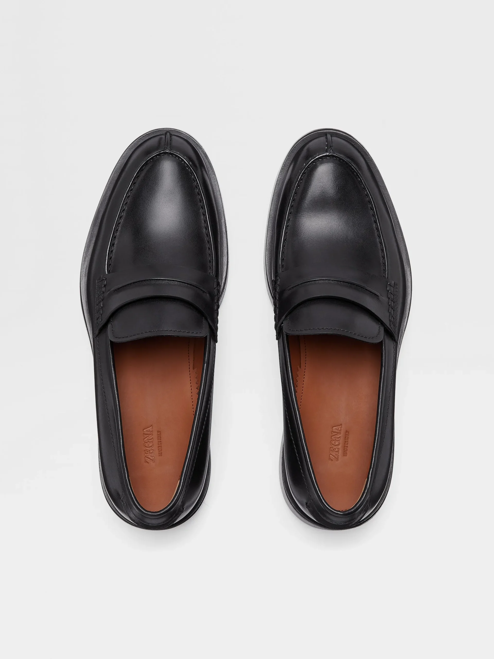 Black Hand-Buffed Leather Udine Loafers