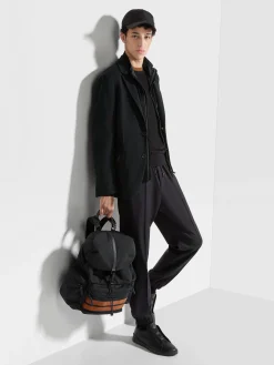 Black High Performance™ Jersey Wool Blend Sweater Jacket