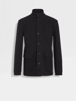 Black Jerseywear Wool and Cashmere Chore Jacket