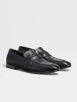 Black Leather L'Asola Loafers