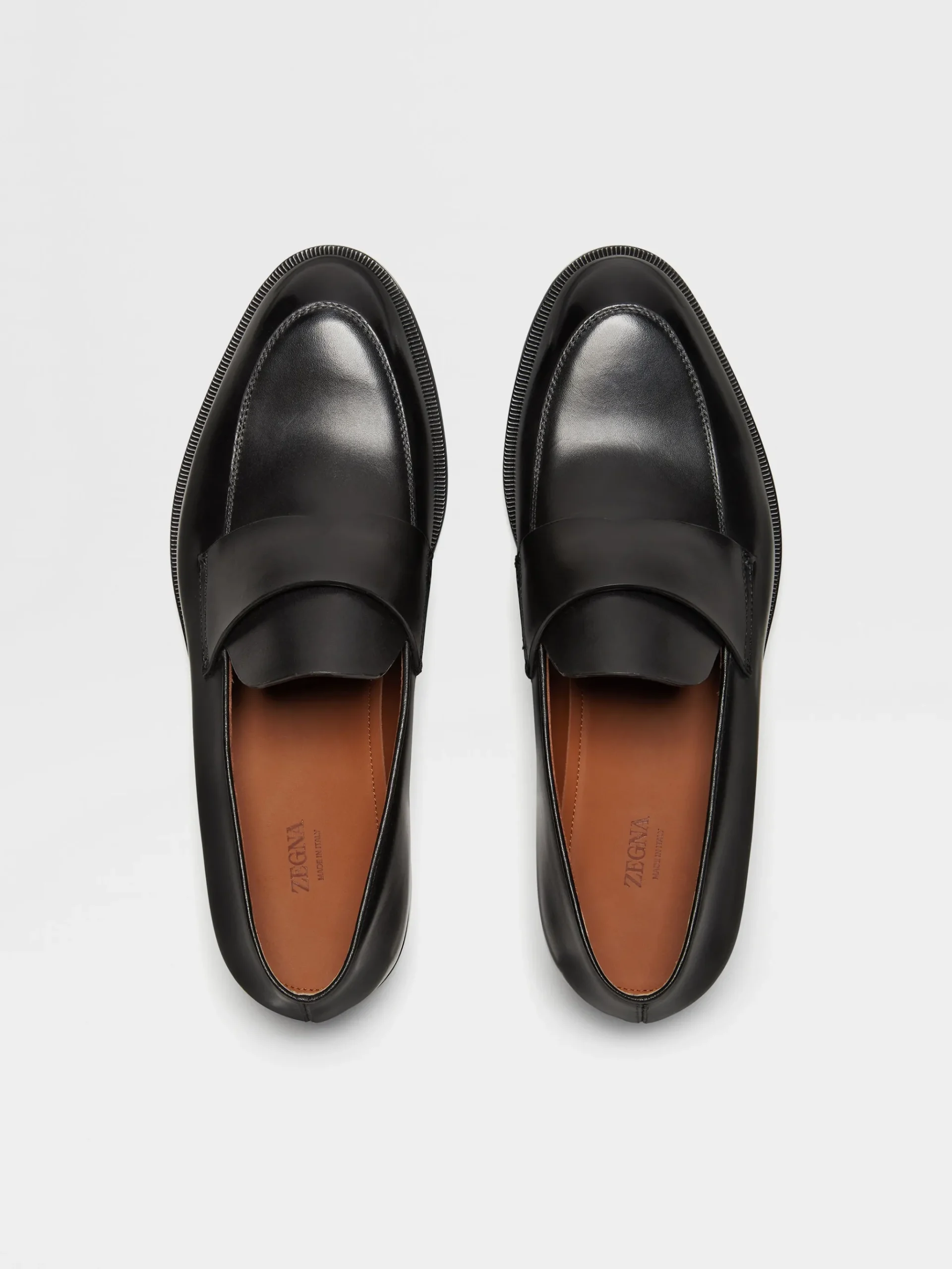 Black Leather Torino Loafers