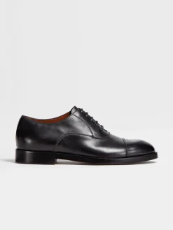 Black Leather Torino Oxford Shoes