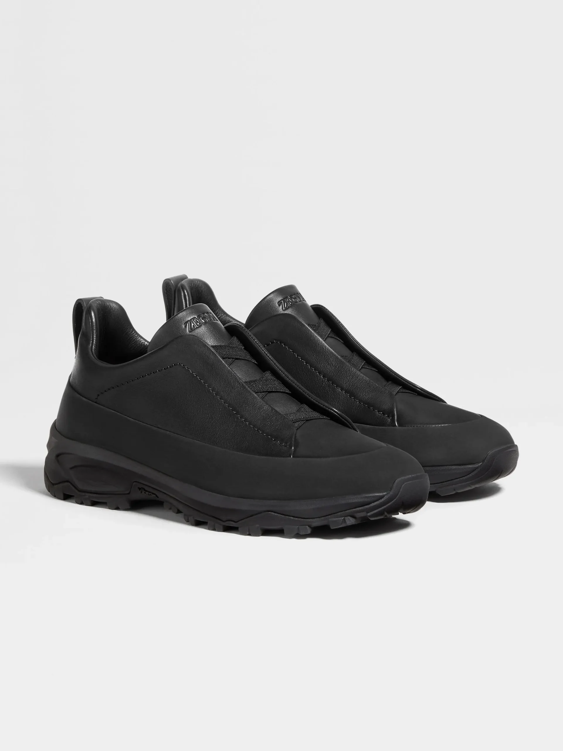 Black Leather Triple Stitch™ Monte Sneakers