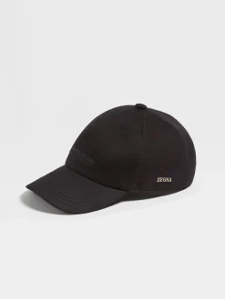 Black Oasi Cashmere Baseball Cap