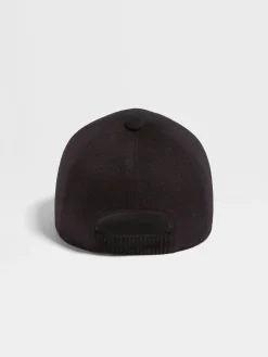 Black Oasi Cashmere Baseball Cap