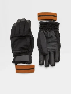 Black Oasi Cashmere Ski Gloves