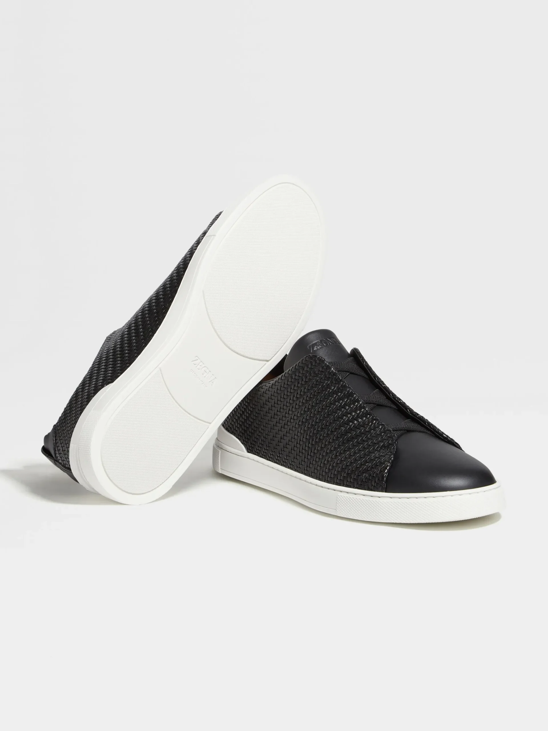 Black PELLETESSUTA™ Leather Triple Stitch™ Sneakers