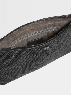 Black PELLETESSUTA™ Leather Pouch