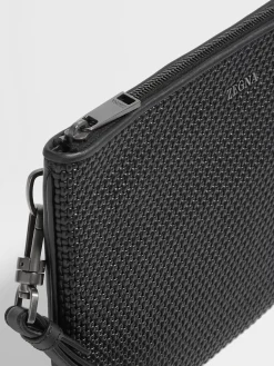 Black PELLETESSUTA™ Leather Pouch