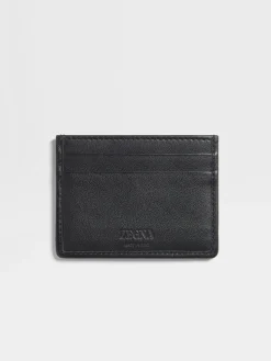 Black PELLETESSUTA™ Leather Card Case