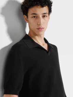Black Premium Cotton Polo Shirt