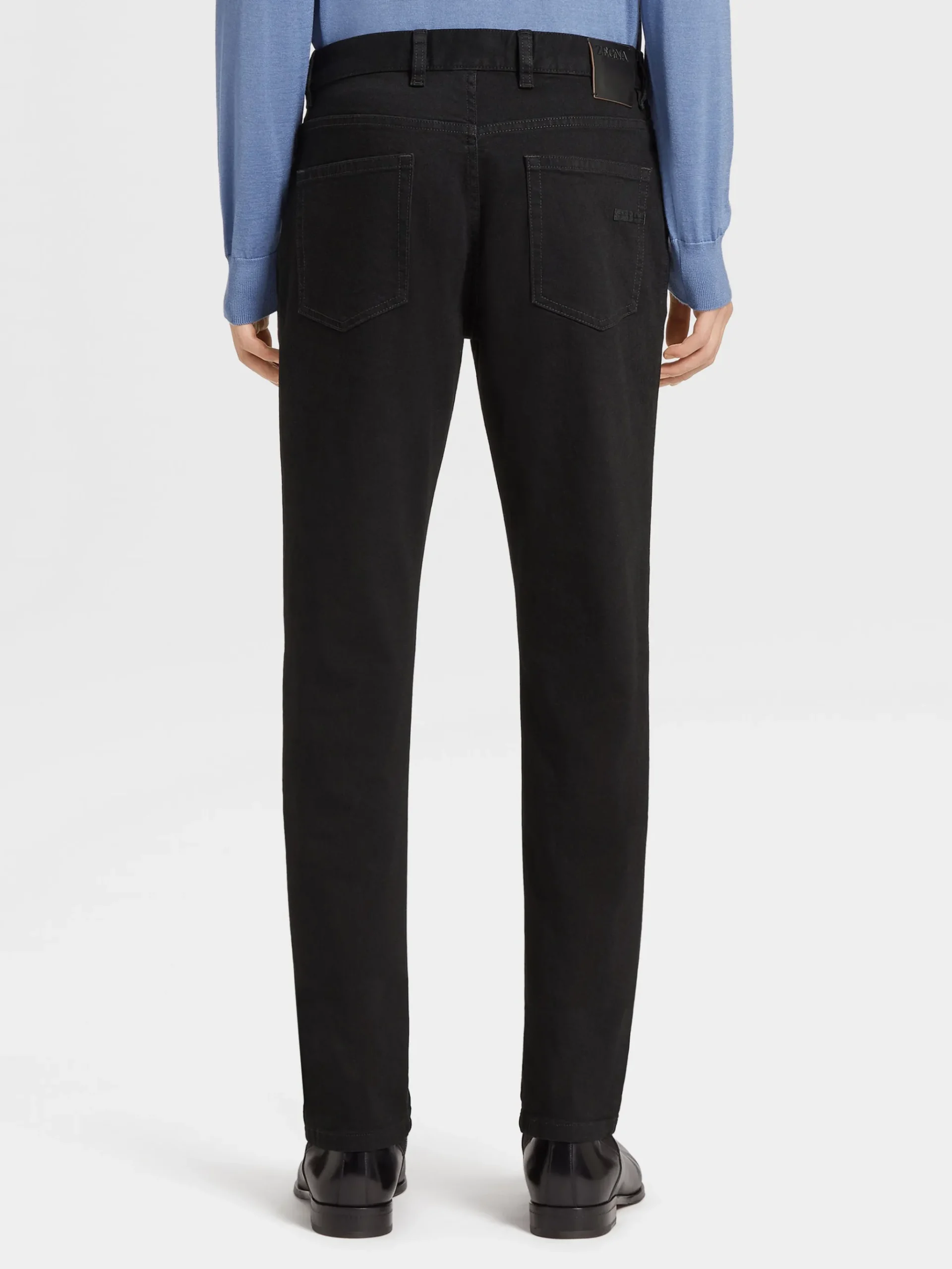 Black Rinse-washed Cotton Roccia Jeans