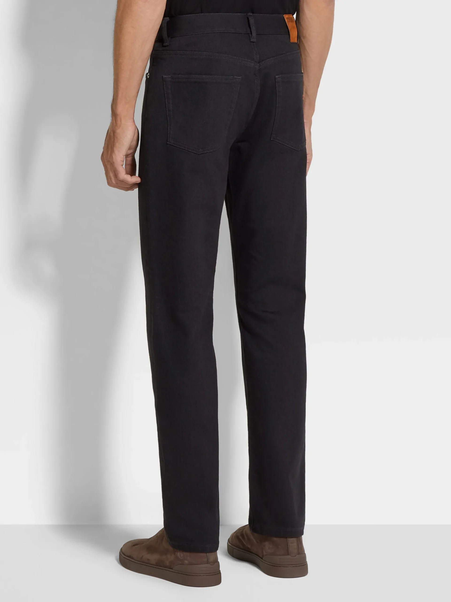 Black Rinse-washed Stretch Cotton Roccia Jeans