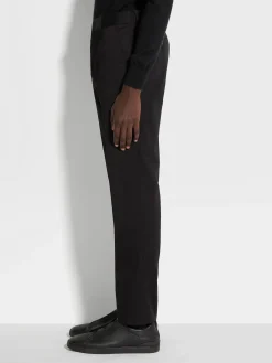 Black Stretch Cotton Pants