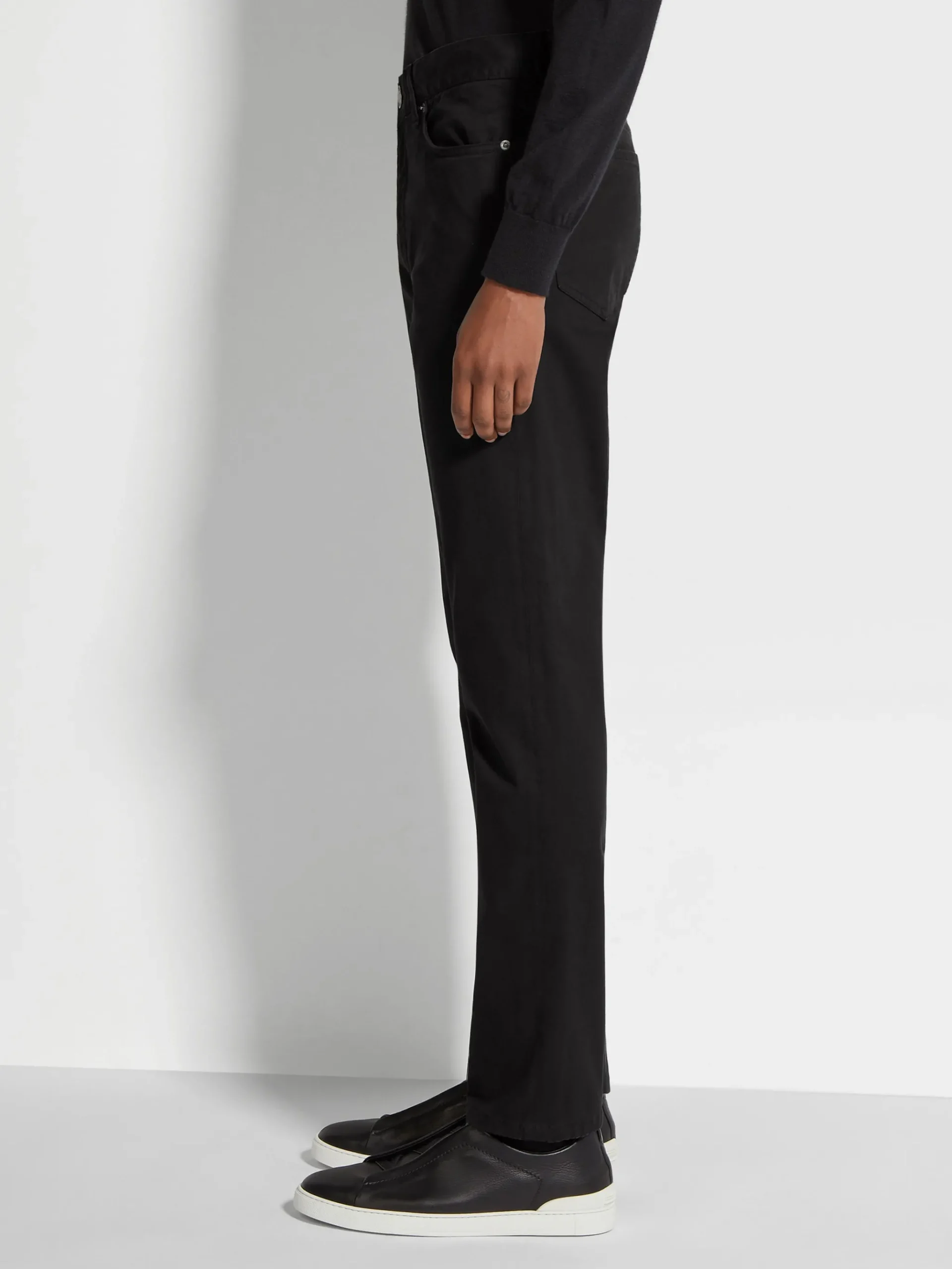 Black Stretch Cotton Roccia Jeans