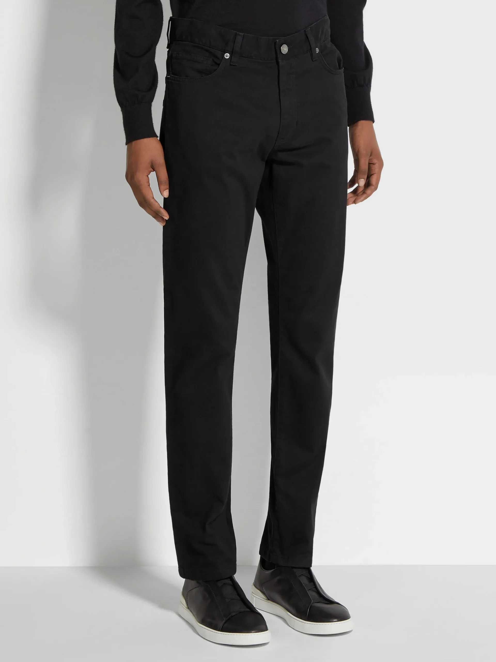 Black Stretch Cotton Roccia Jeans