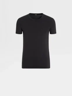 Black Stretch Cotton T-shirt