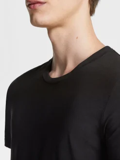 Black Stretch Cotton T-shirt
