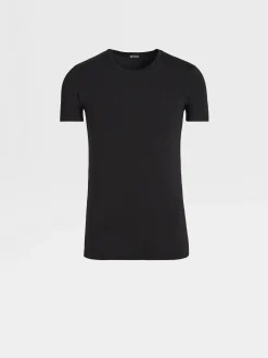 Black Stretch Modal T-shirt