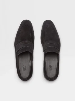 Black Suede L'Asola Loafers