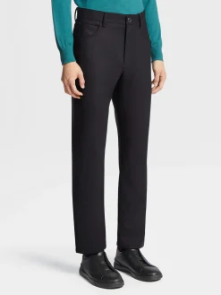 Black Wool and Cashmere Roccia Pants